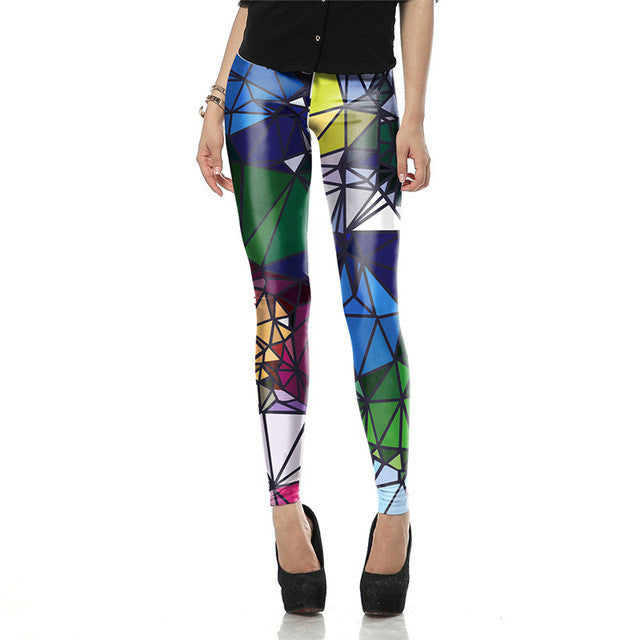 NADANBAO wholelsales New Fashion Women leggings  3D Printed color legins Ray fluorescence leggins pant legging for Woman
